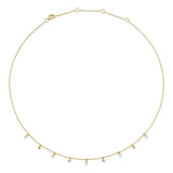 0.04CT 14K Y/G DIAMOND & CULTURED PEARL NECKLACE