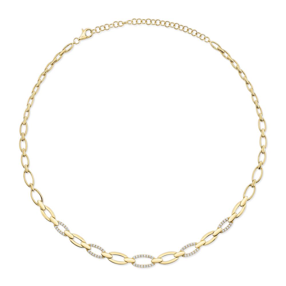 0.74CT 14K Y/G DIAMOND LINK NECKLACE