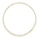 0.74CT 14K Y/G DIAMOND LINK NECKLACE