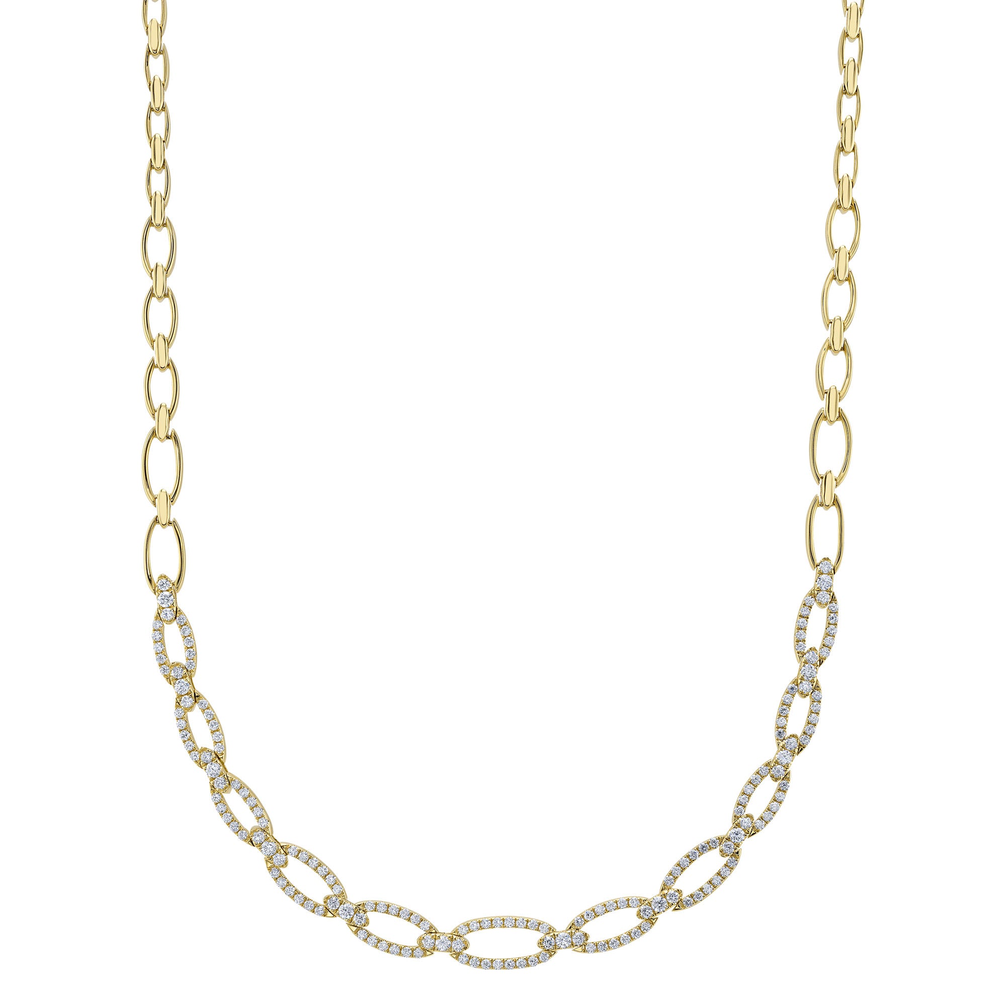 2.53CT 14K Y/G DIAMOND LINK NECKLACE