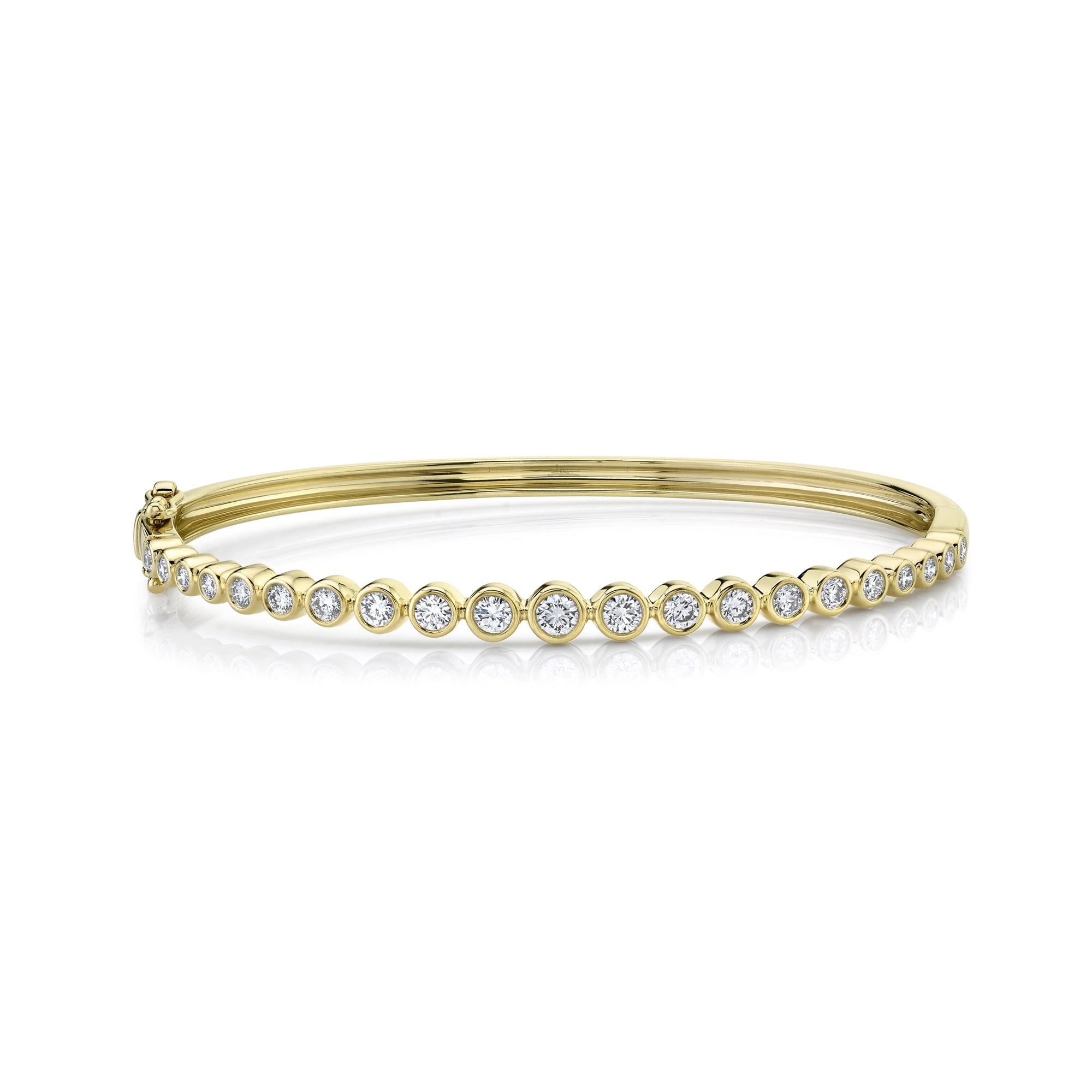 1.07CT 14K Y/G DIAMOND BEZEL BANGLE