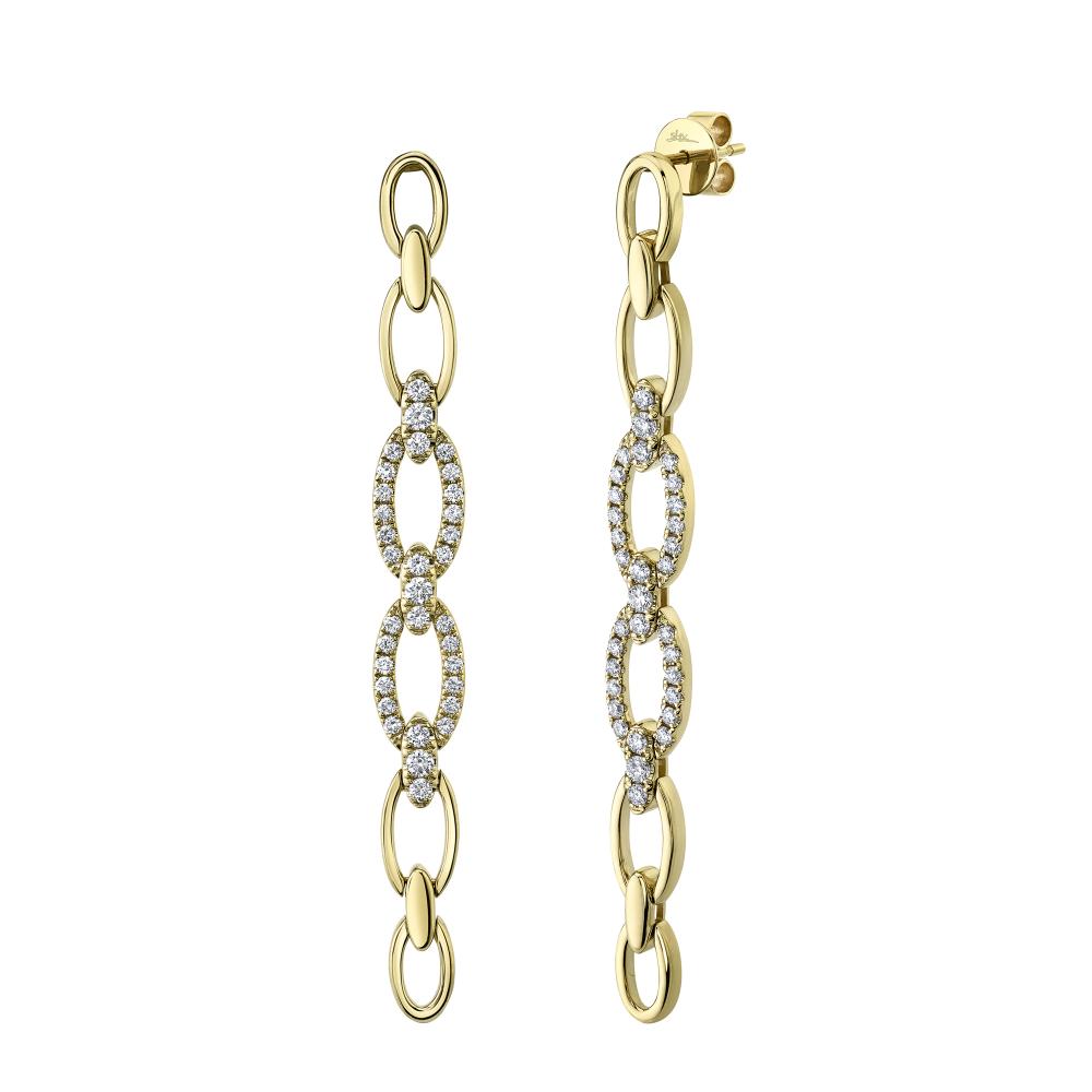 1.07CT 14K Y/G DIAMOND LINK EARRING