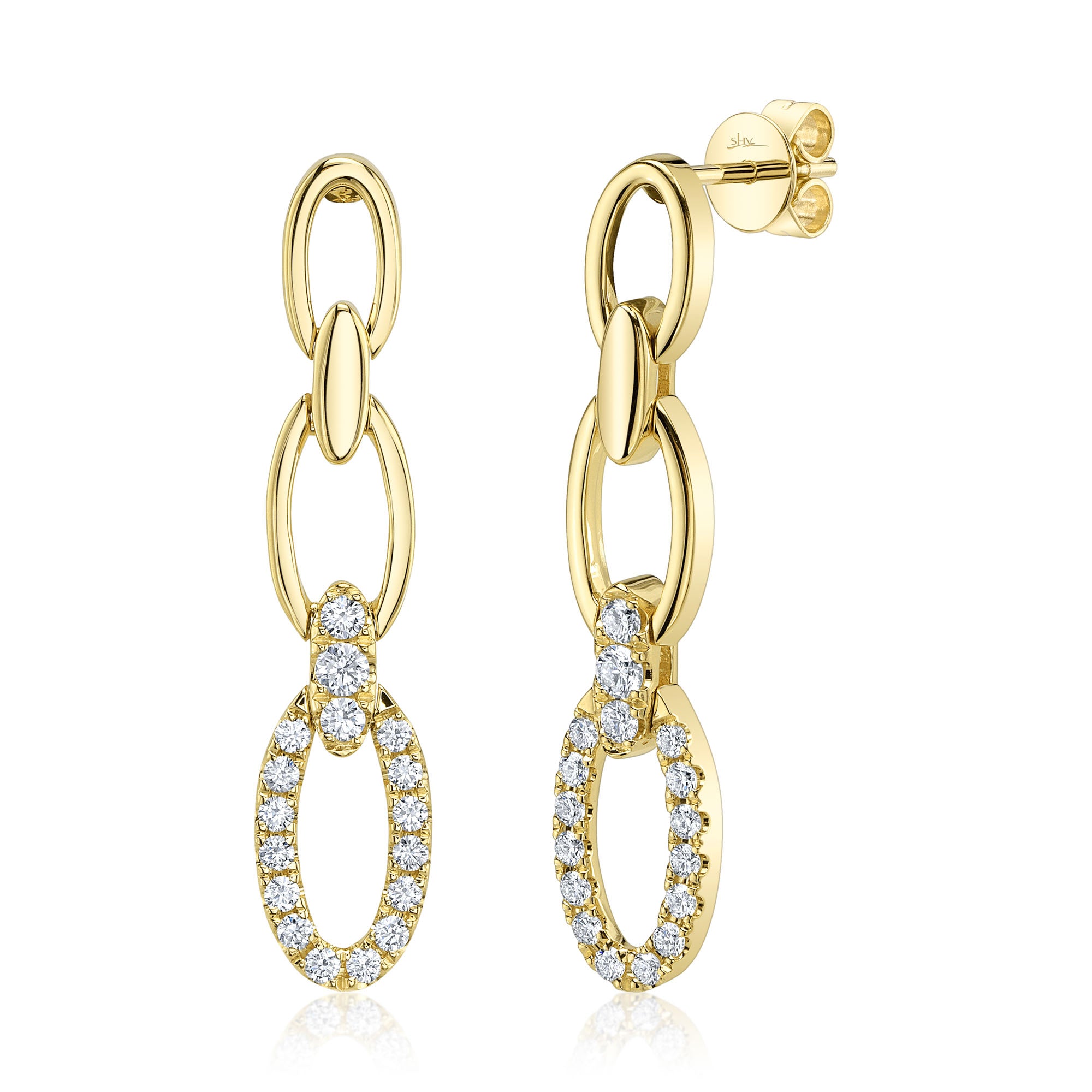0.50CT 14K Y/G DIAMOND LINK EARRING