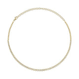 3.53CT 14K Y/G DIAMOND BEZEL TENNIS NECKLACE