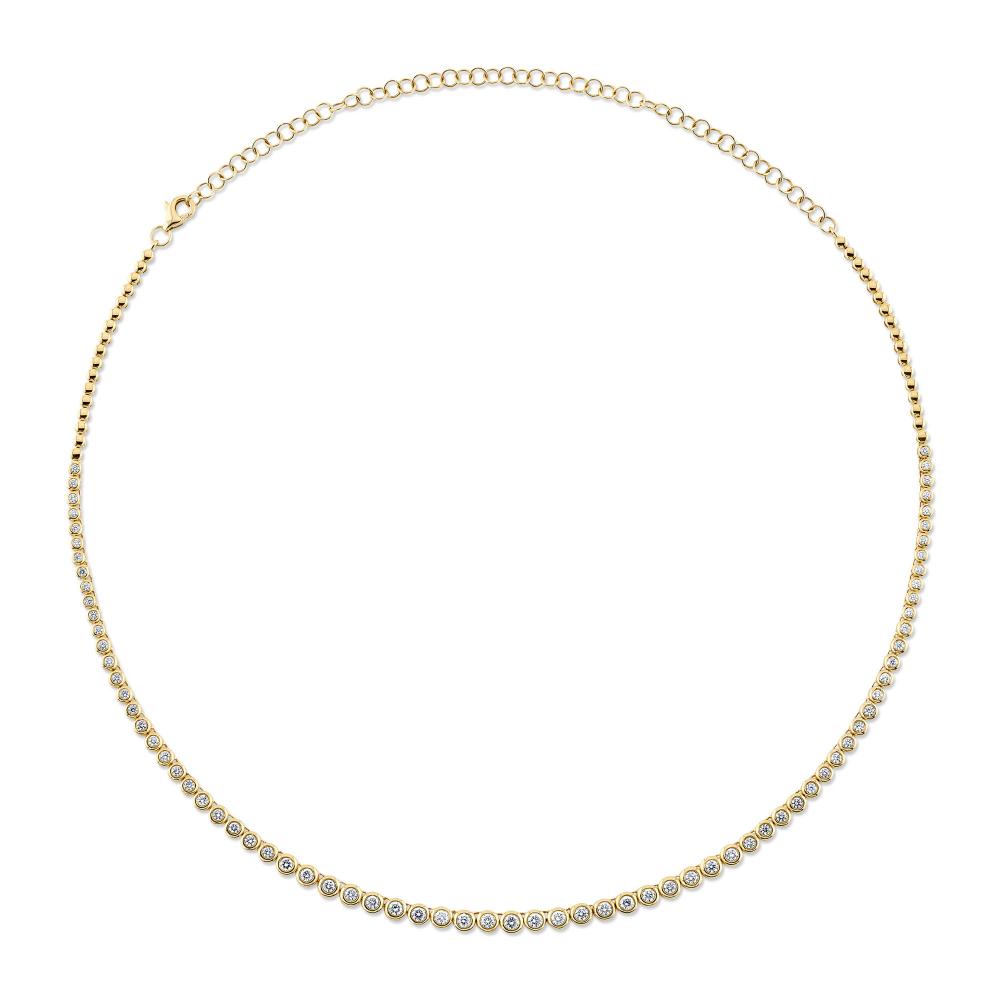 2.00CT 14K Y/G DIAMOND BEZEL TENNIS NECKLACE