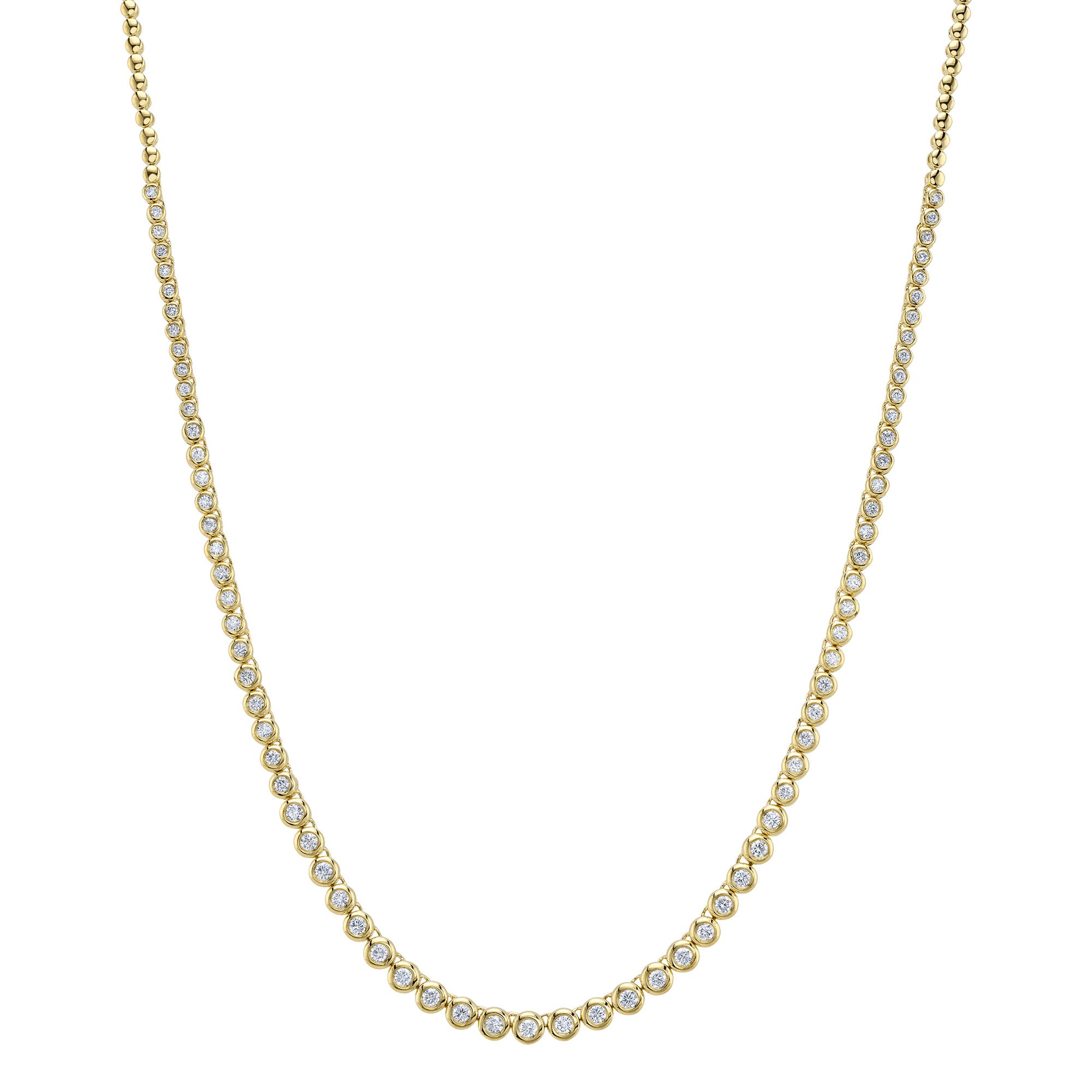 2.00CT 14K Y/G DIAMOND BEZEL TENNIS NECKLACE