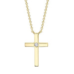 0.03CT 14K Y/G DIAMOND CROSS NECKLACE