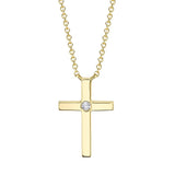 0.03CT 14K Y/G DIAMOND CROSS NECKLACE