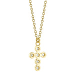 0.08CT 14K Y/G DIAMOND BEZEL CROSS NECKLACE