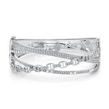 1.62CT 14K W/G DIAMOND LINK BRIDGE BANGLE
