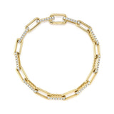 2.21CT 14K Y/G DIAMOND PAPER CLIP LINK BRACELET