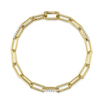 0.74CT 14K Y/G DIAMOND PAPER CLIP LINK BRACELET