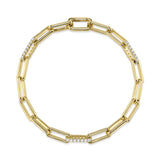 0.74CT 14K Y/G DIAMOND PAPER CLIP LINK BRACELET