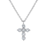 0.50CT 14K W/G DIAMOND CROSS NECKLACE