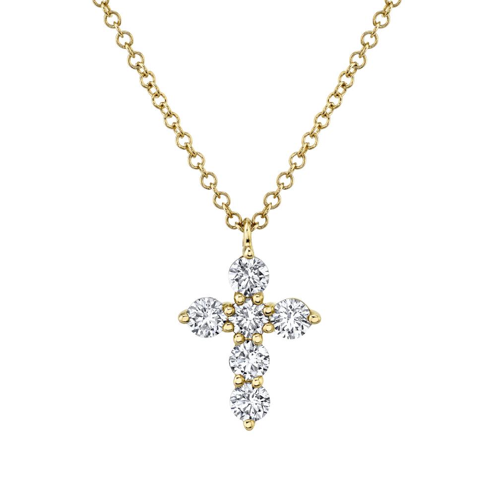 0.50CT 14K Y/G DIAMOND CROSS NECKLACE