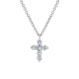 0.25CT 14K W/G DIAMOND CROSS NECKLACE