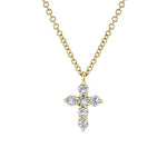 0.25CT 14K Y/G DIAMOND CROSS NECKLACE