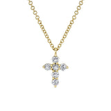 0.25CT 14K Y/G DIAMOND CROSS NECKLACE