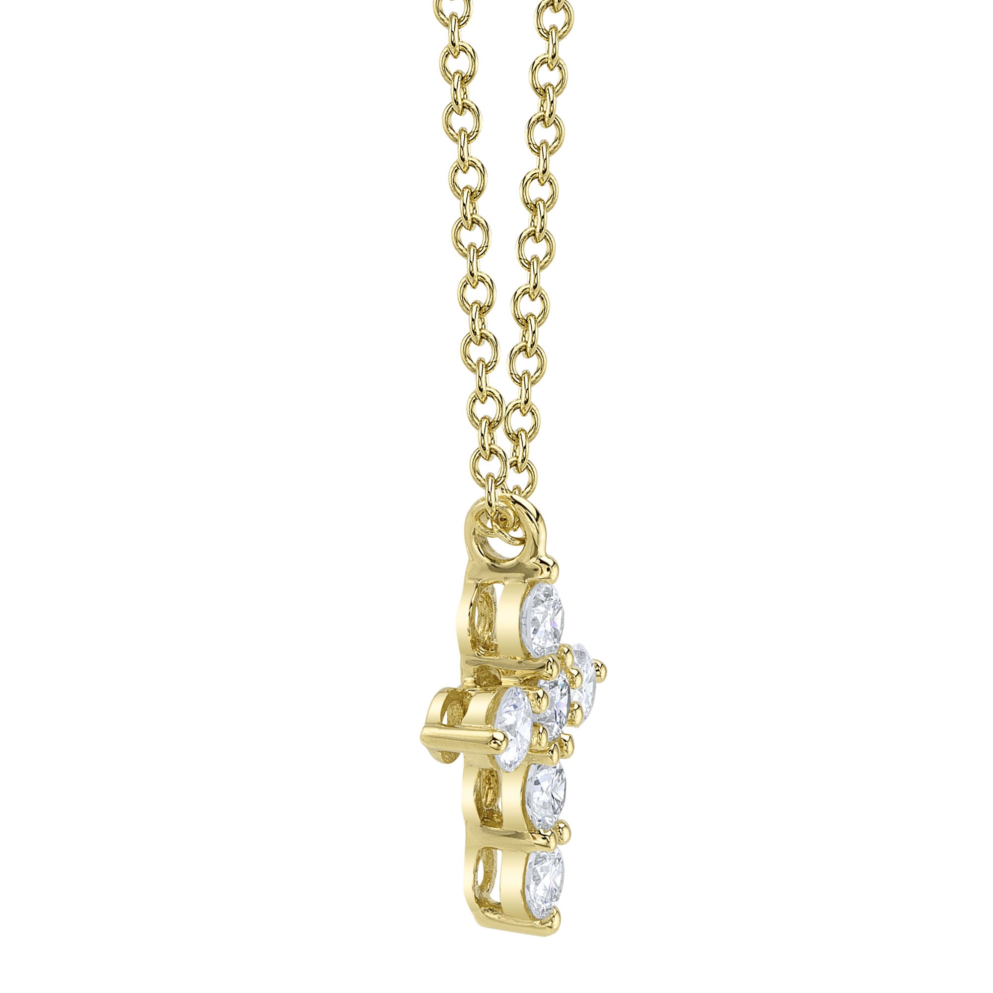 0.25CT 14K Y/G DIAMOND CROSS NECKLACE