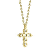0.25CT 14K Y/G DIAMOND CROSS NECKLACE