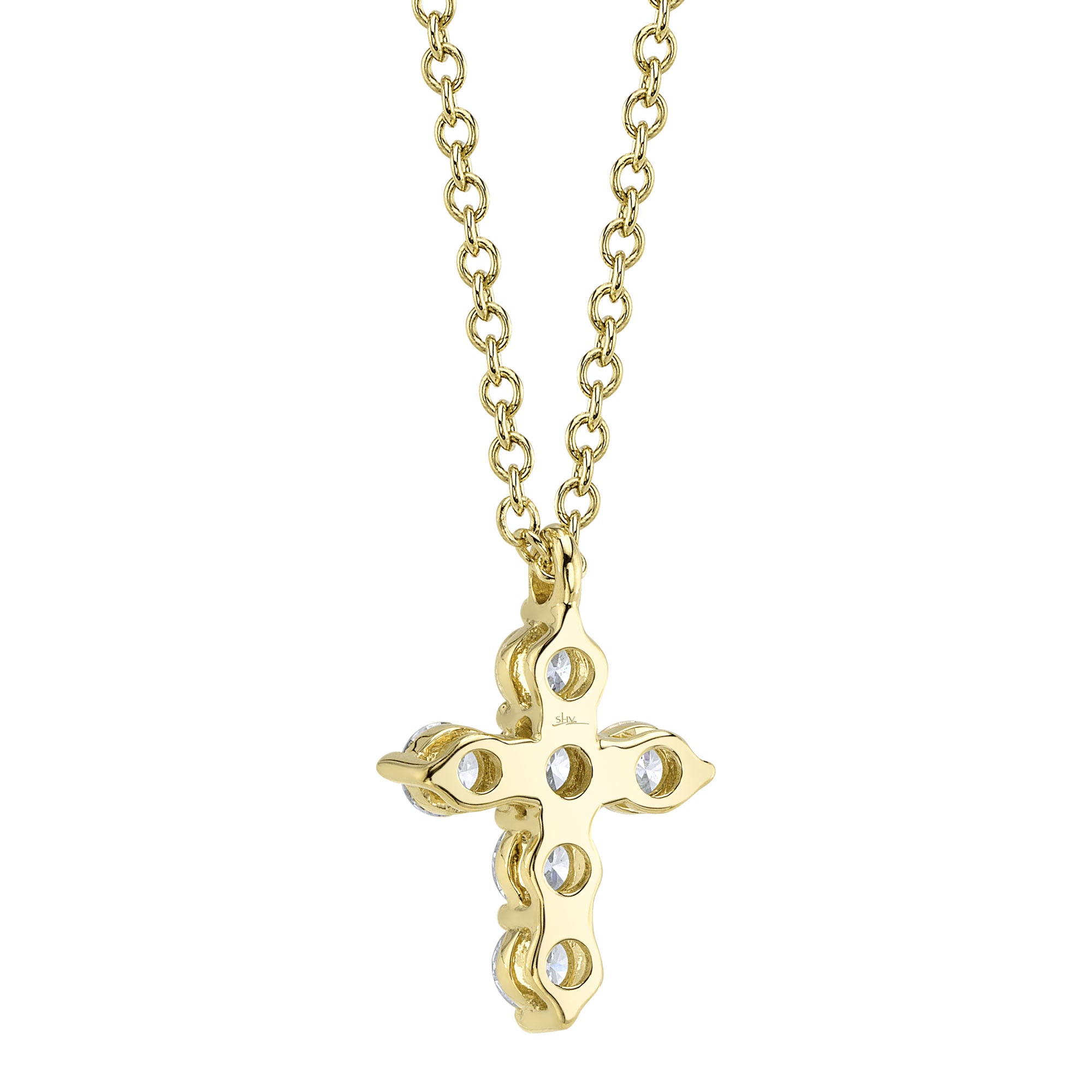 0.25CT 14K Y/G DIAMOND CROSS NECKLACE