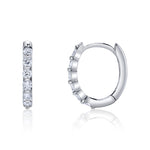 0.26CT 14K W/G DIAMOND OVAL HUGGIE EARRING