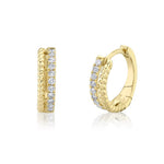 0.19CT 14K Y/G DIAMOND HUGGIE EARRING