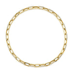 13.01CT 14K Y/G DIAMOND PAVE PAPER CLIP LINK NECKLACE