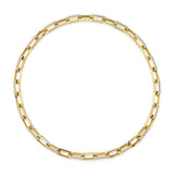 13.01CT 14K Y/G DIAMOND PAVE PAPER CLIP LINK NECKLACE