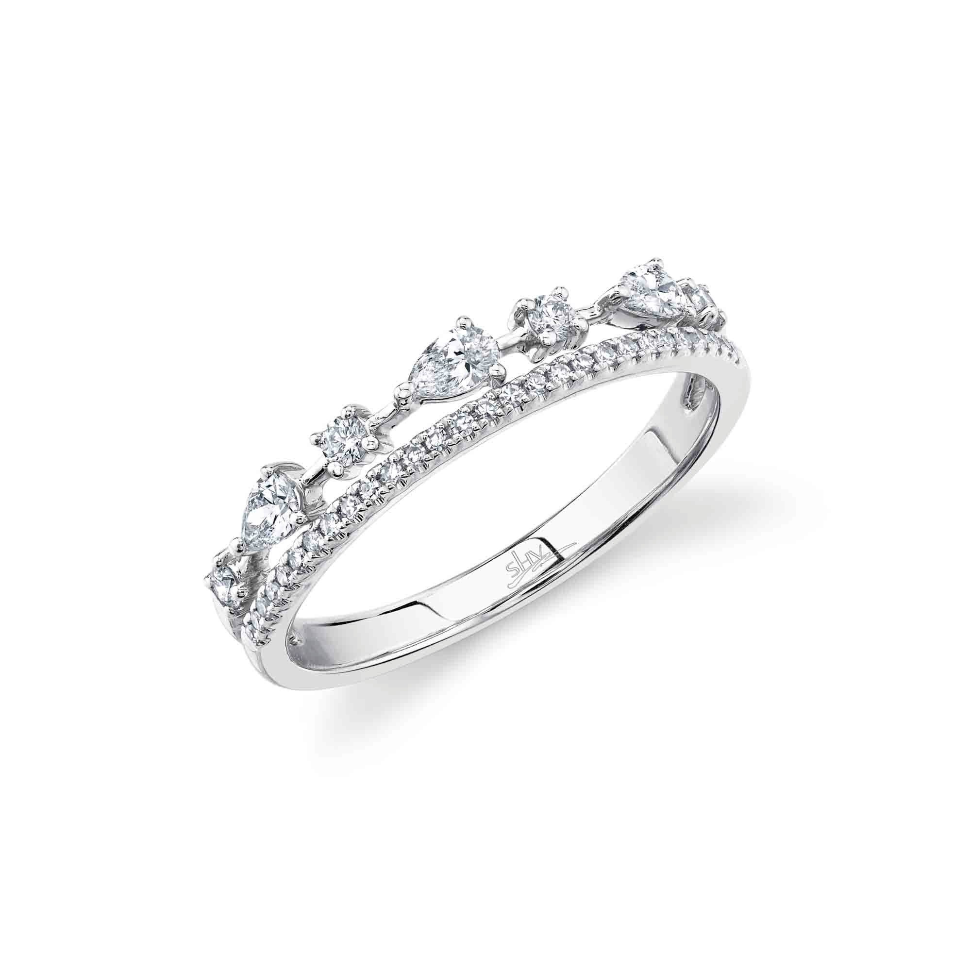 0.37CT 14K W/G DIAMOND PEAR RING