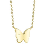0.06CT 14K Y/G DIAMOND BUTTERFLY NECKLACE
