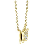0.06CT 14K Y/G DIAMOND BUTTERFLY NECKLACE