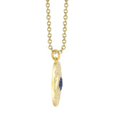 0.23CT BLACK & WHITE DIAMOND & 0.15CT BLUE SAPPHIRE 14K Y/G EYE NECKLACE
