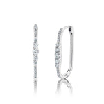 0.29CT 14K W/G DIAMOND OVAL HOOP EARRING