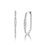 0.29CT 14K W/G DIAMOND OVAL HOOP EARRING