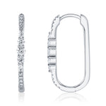 0.29CT 14K W/G DIAMOND OVAL HOOP EARRING