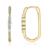 0.29CT 14K Y/G DIAMOND OVAL HOOP EARRING