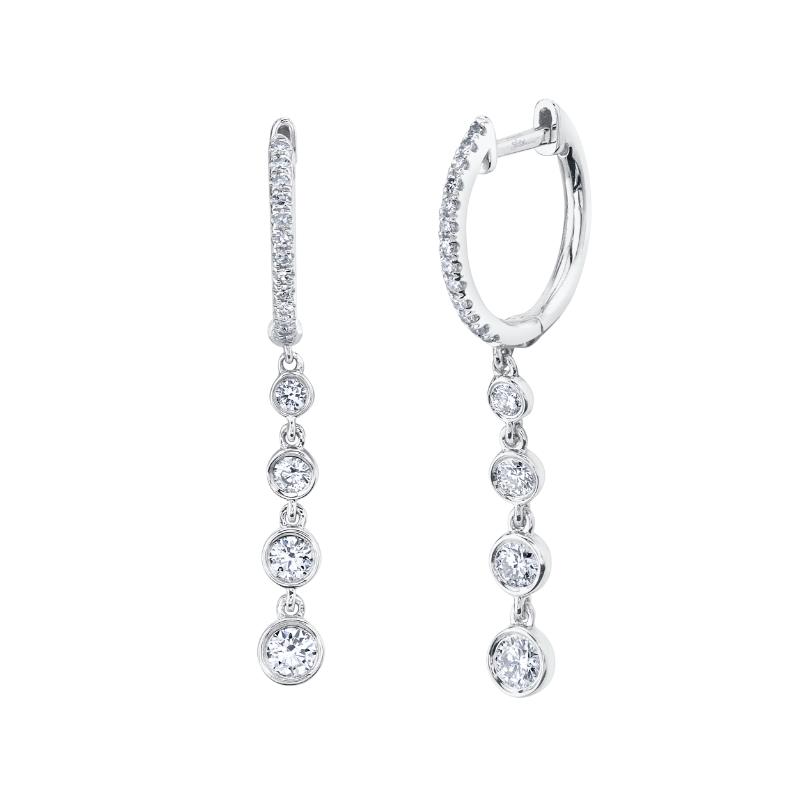 0.45CT 14K W/G DIAMOND BEZEL EARRING