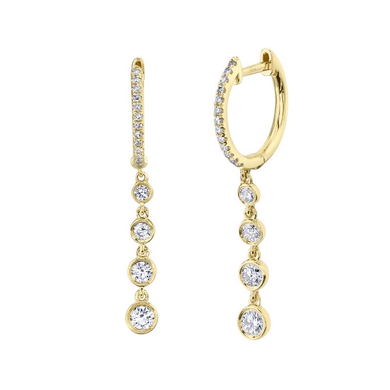 0.45CT 14K Y/G DIAMOND BEZEL EARRING