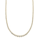 5.70CT 14K Y/G DIAMOND BEZEL TENNIS NECKLACE