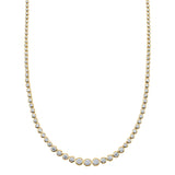 5.70CT 14K Y/G DIAMOND BEZEL TENNIS NECKLACE