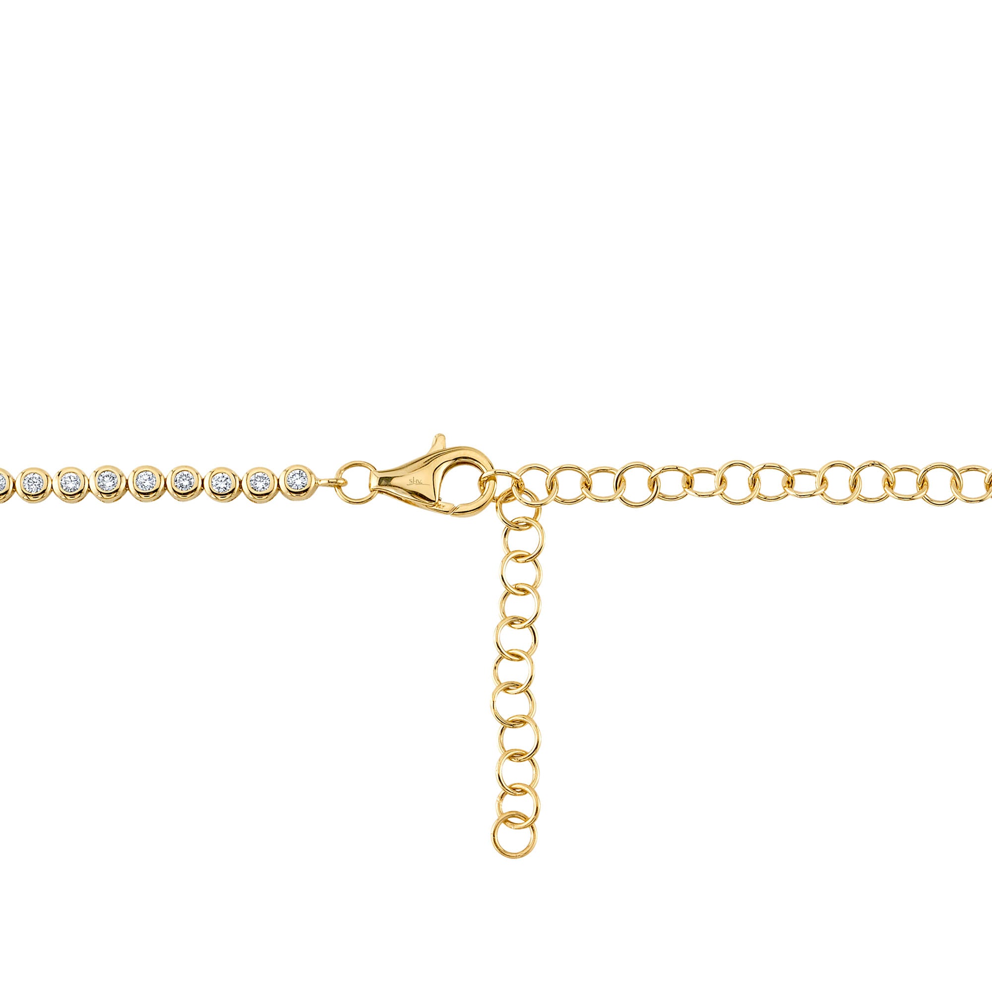 5.70CT 14K Y/G DIAMOND BEZEL TENNIS NECKLACE