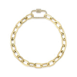 0.23CT 14K Y/G DIAMOND PAPER CLIP LINK BRACELET