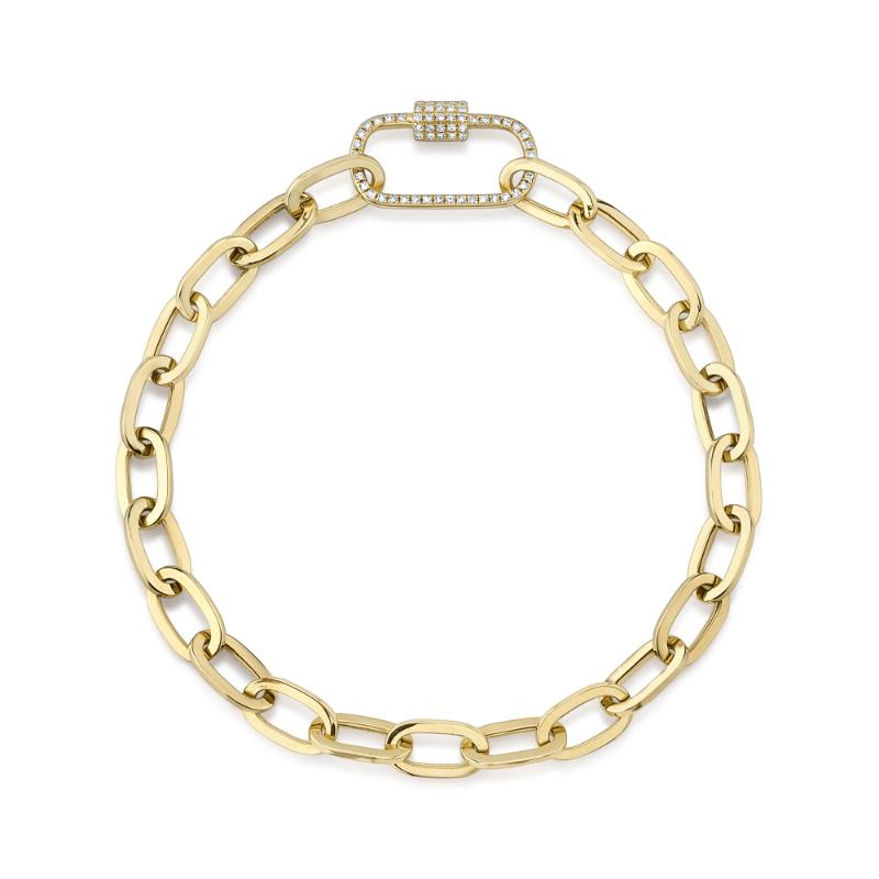 0.23CT 14K Y/G DIAMOND PAPER CLIP LINK BRACELET