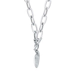 0.50CT 14K W/G DIAMOND PAVE HEART PAPER CLIP LINK NECKLACE