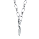 0.50CT 14K W/G DIAMOND PAVE HEART PAPER CLIP LINK NECKLACE