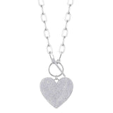 1.99CT 14K W/G DIAMOND PAVE HEART PAPER CLIP LINK NECKLACE