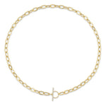0.13CT 14K Y/G DIAMOND PAPER CLIP LINK  NECKLACE