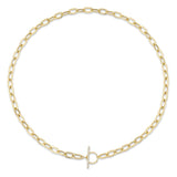 0.13CT 14K Y/G DIAMOND PAPER CLIP LINK  NECKLACE