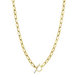 0.13CT 14K Y/G DIAMOND PAPER CLIP LINK  NECKLACE